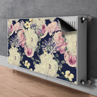 Radiator cover White vintage roses