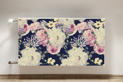 Radiator cover White vintage roses