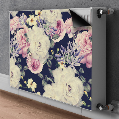 Radiator cover White vintage roses