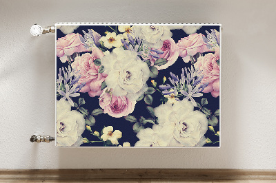 Radiator cover White vintage roses