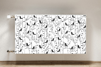 Decorative radiator mat Birds and trees