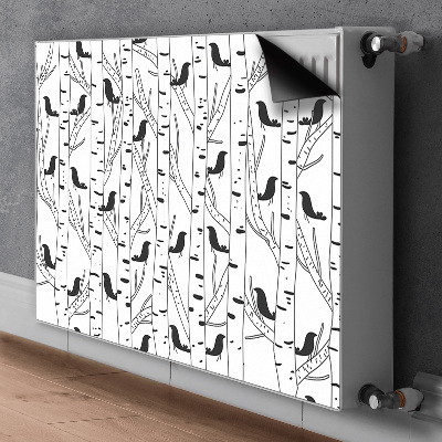 Decorative radiator mat Birds and trees