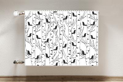 Decorative radiator mat Birds and trees