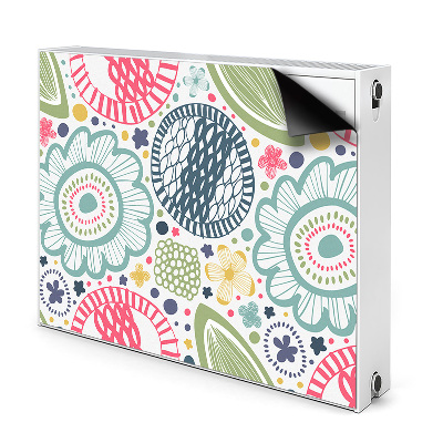 Decorative radiator cover Colorful flowers