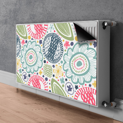 Decorative radiator cover Colorful flowers