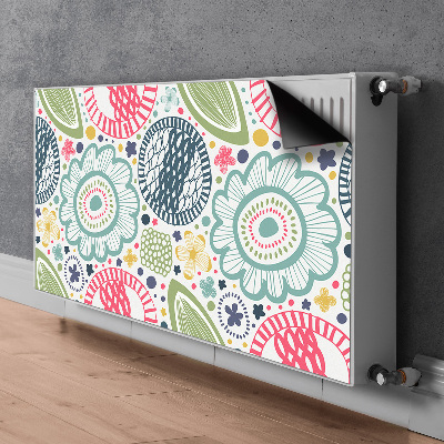 Decorative radiator cover Colorful flowers