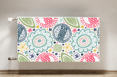 Decorative radiator cover Colorful flowers