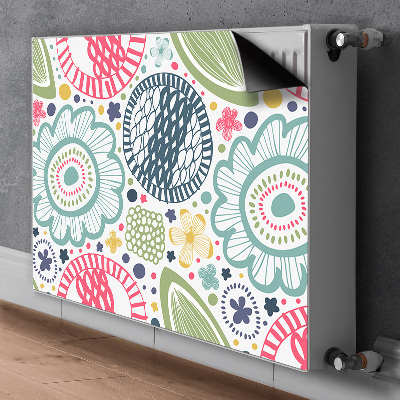 Decorative radiator cover Colorful flowers