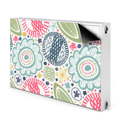 Decorative radiator cover Colorful flowers