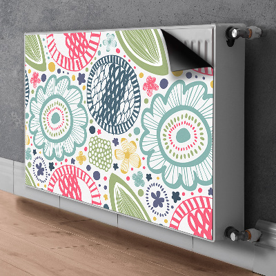 Decorative radiator cover Colorful flowers