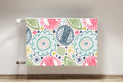 Decorative radiator cover Colorful flowers