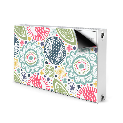 Decorative radiator cover Colorful flowers