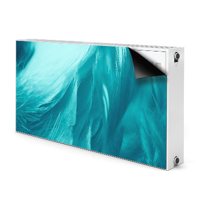 Magnetic radiator cover Blue feathers