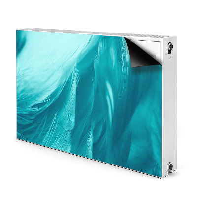 Magnetic radiator cover Blue feathers