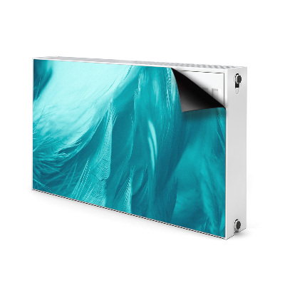 Magnetic radiator cover Blue feathers