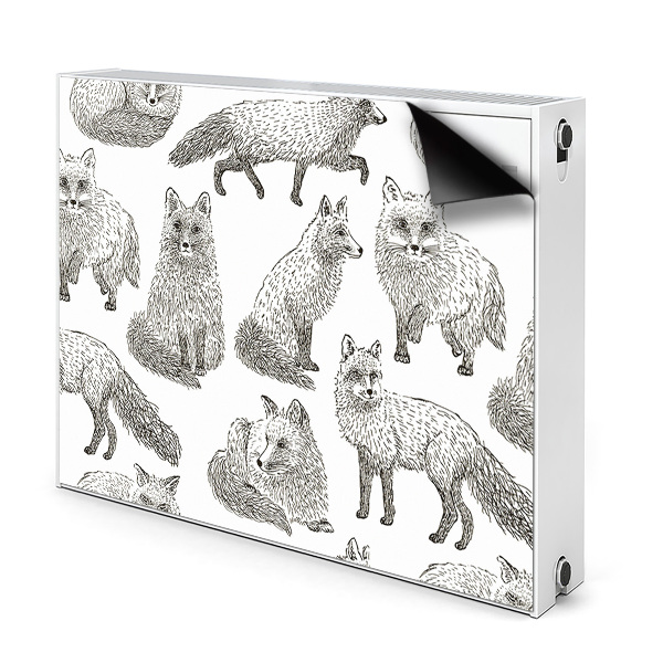 Decorative radiator cover Drawn foxes