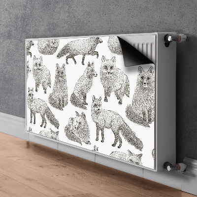 Decorative radiator cover Drawn foxes