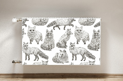 Decorative radiator cover Drawn foxes