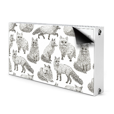 Decorative radiator cover Drawn foxes