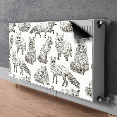 Decorative radiator cover Drawn foxes