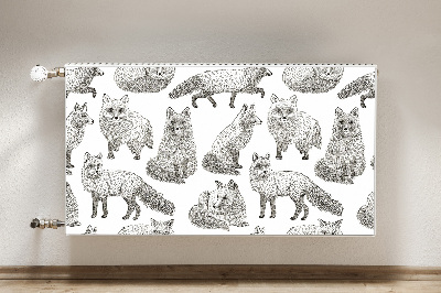 Decorative radiator cover Drawn foxes