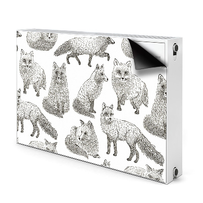 Decorative radiator cover Drawn foxes