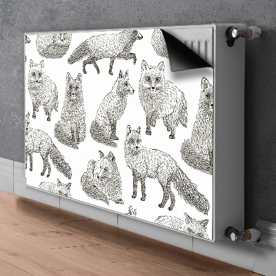 Decorative radiator cover Drawn foxes