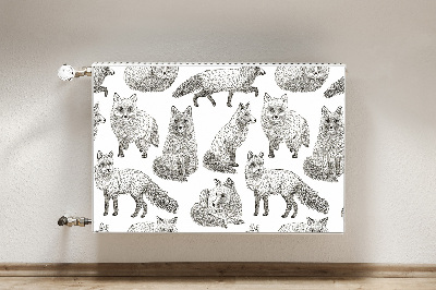 Decorative radiator cover Drawn foxes