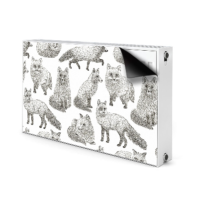 Decorative radiator cover Drawn foxes