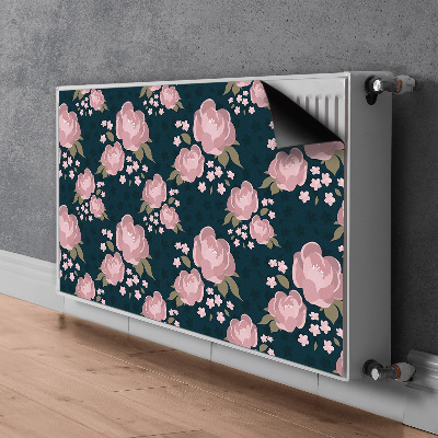 Magnetic radiator mat Pink flowers