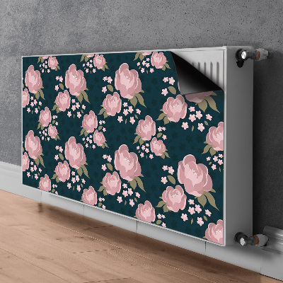 Magnetic radiator mat Pink flowers