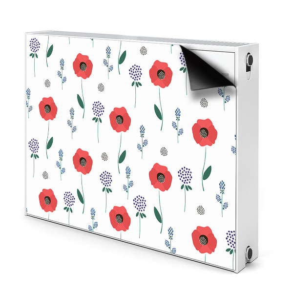 Radiator cover Red field of poppies