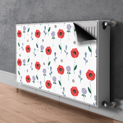 Radiator cover Red field of poppies