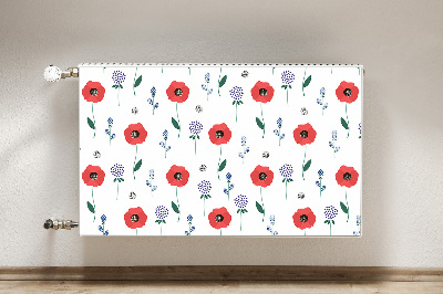 Radiator cover Red field of poppies