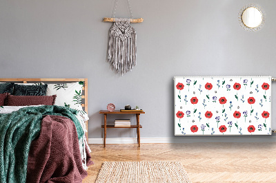 Radiator cover Red field of poppies