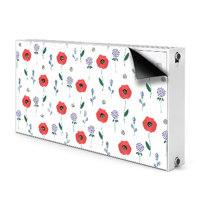 Radiator cover Red field of poppies