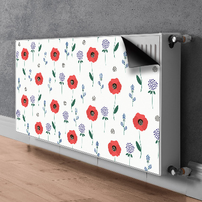 Radiator cover Red field of poppies