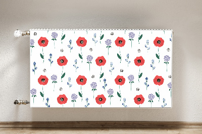 Radiator cover Red field of poppies