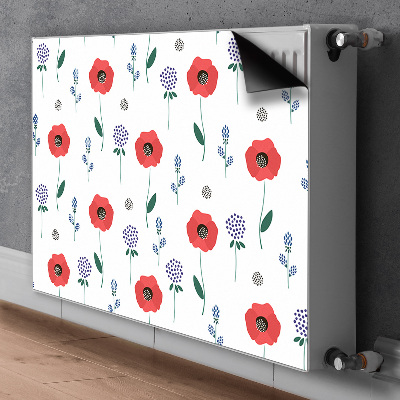 Radiator cover Red field of poppies