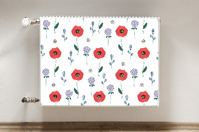 Radiator cover Red field of poppies