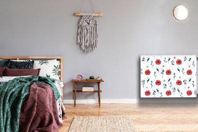 Radiator cover Red field of poppies