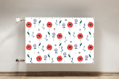 Radiator cover Red field of poppies