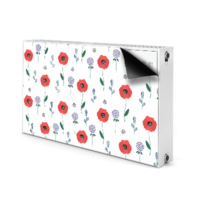 Radiator cover Red field of poppies