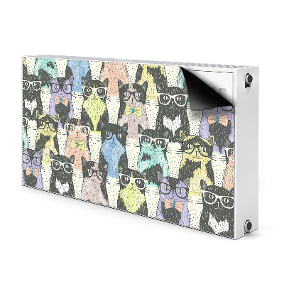 Decorative radiator cover Cats with glasses