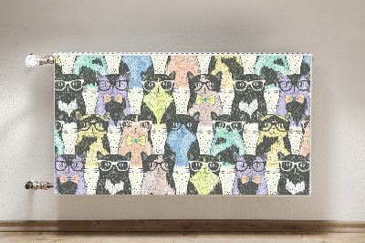 Decorative radiator cover Cats with glasses