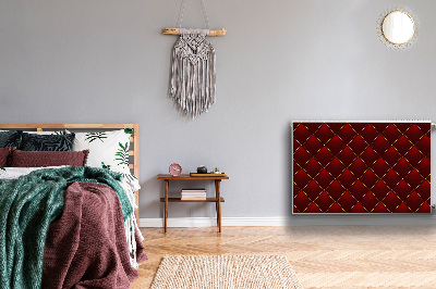 Radiator cover Red quilted pattern