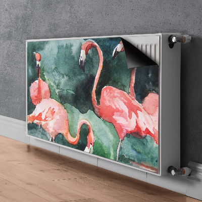 Magnetic radiator cover Painted flamingos