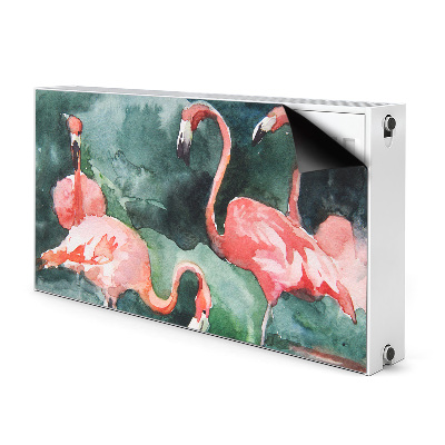 Magnetic radiator cover Painted flamingos