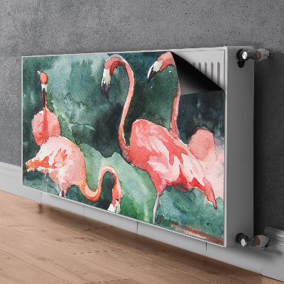 Magnetic radiator cover Painted flamingos