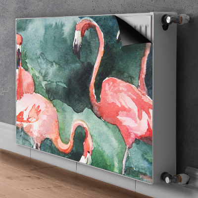 Magnetic radiator cover Painted flamingos